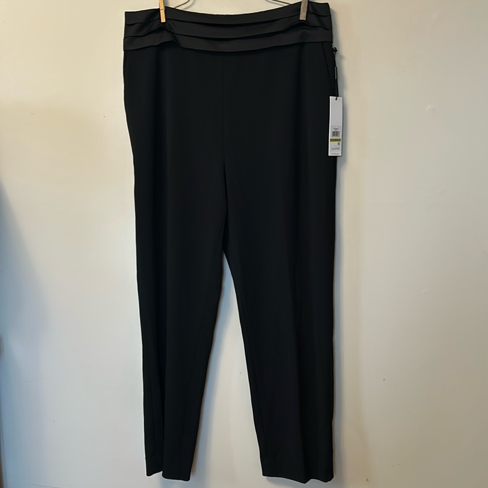 Calvin Klein suit pant tuxedo style waistband back zip size 14 new with tag